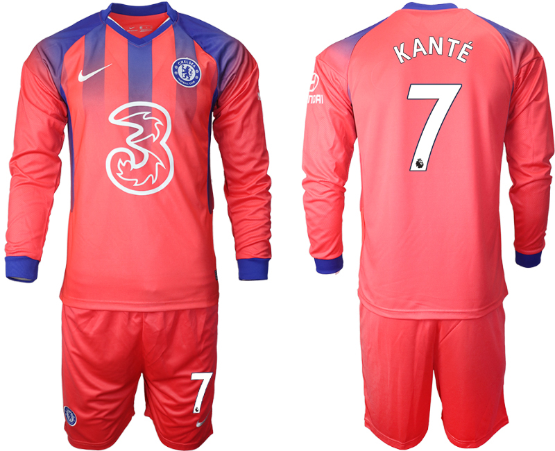 Men 2021 Chelsea away Long sleeve #7 soccer jerseys